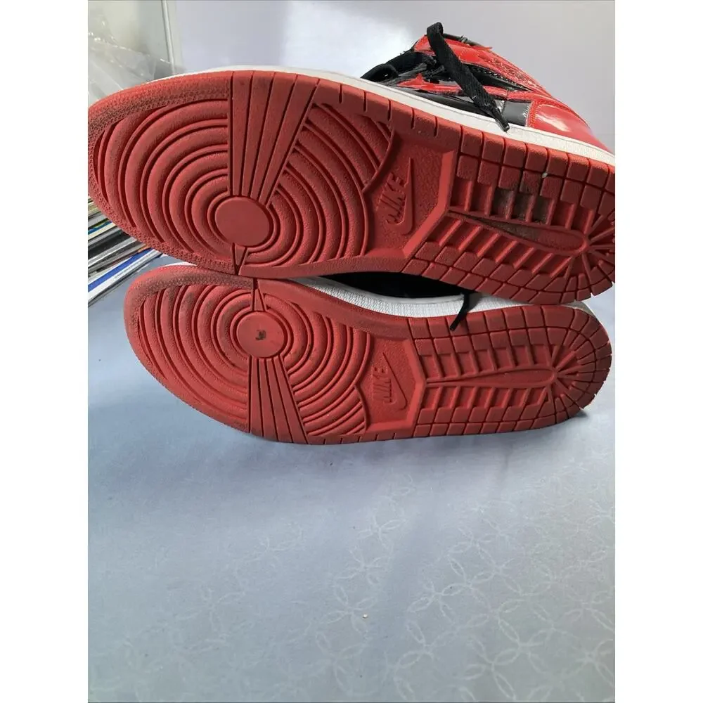 Nike Air Jordan 1 Retro OG High Patent Leather Bred Sneakers Size 9.5